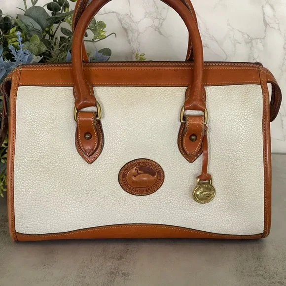 Dooney & Bourke Cream and Tan Satchel - Picture 2 of 14